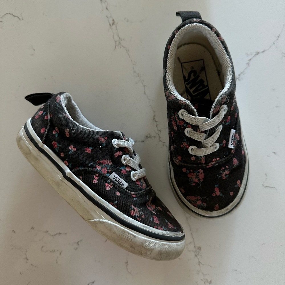 Vans Toddler Slip-On Shoes, Size 7.5, Floral Print, GUC
